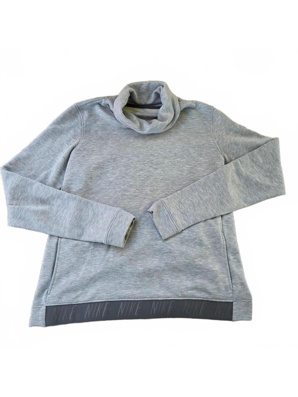 Wmn's Medium - Nike Dri Fit Grey Long Sleeve Cowl Neck Top
